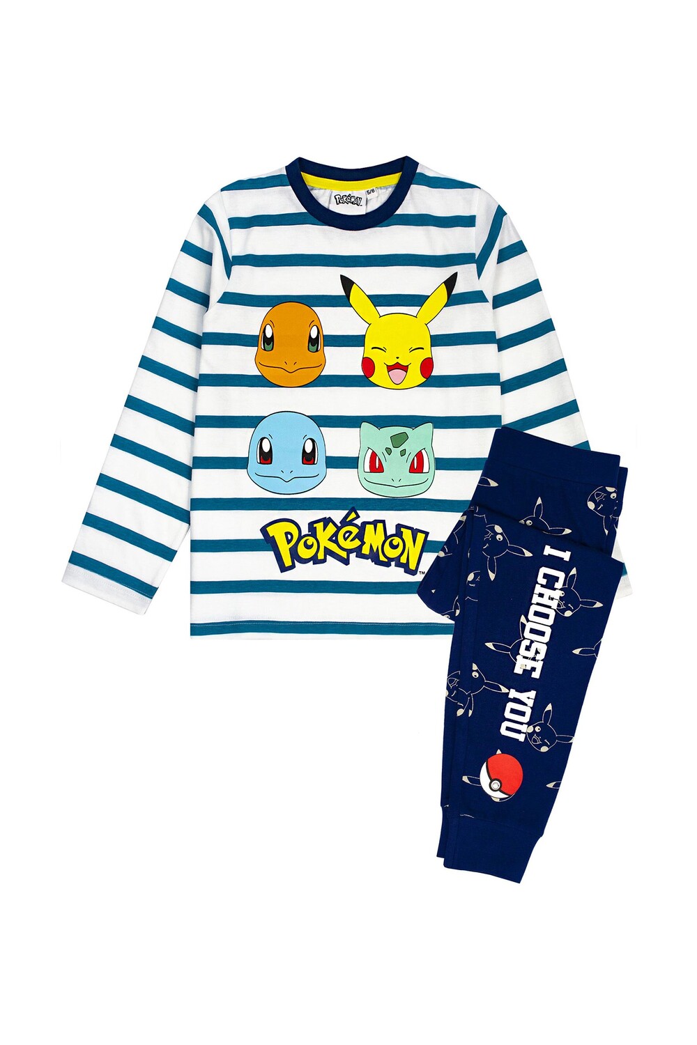 

Детский пижамный комплект унисекс с длинными рукавами Pokemon и длинными штанинами Vanilla Underground, синий