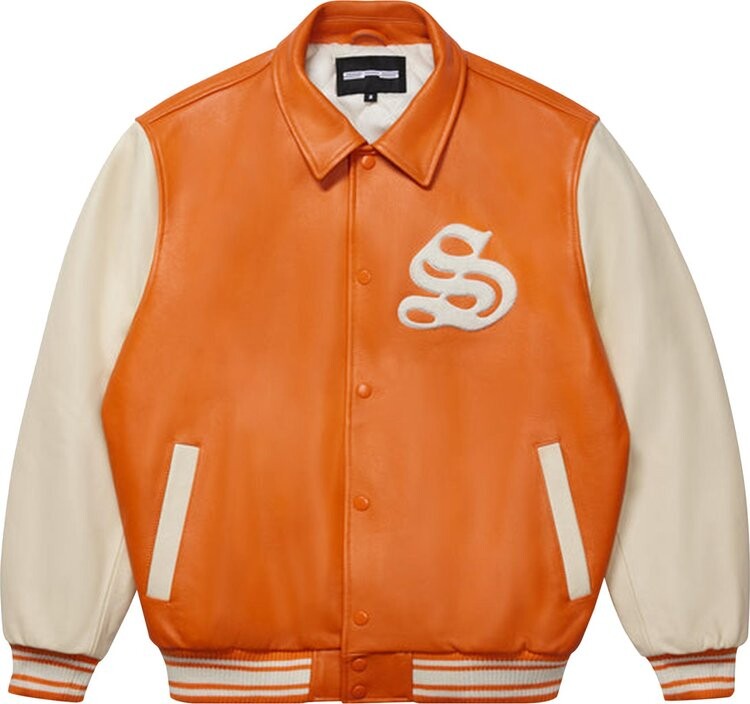 

Куртка Sp5der Leather Varsity 'Orange', разноцветный