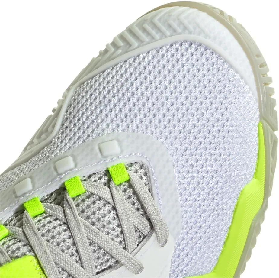 Кроссовки теннисные Adidas Barricade 13, цвет White/Iron Metallic/Lucid Lemon — фото 2