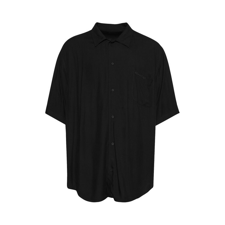 

Рубашка Balenciaga Short-Sleeve Minimal Shirt, черный