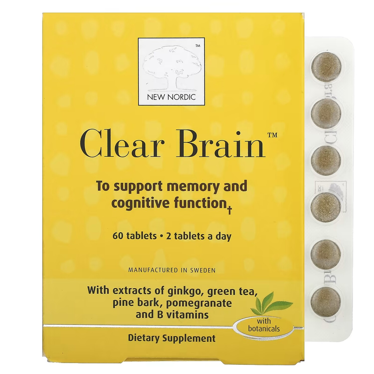 

Добавка New Nordic US Inc Clear Brain, 60 таблеток