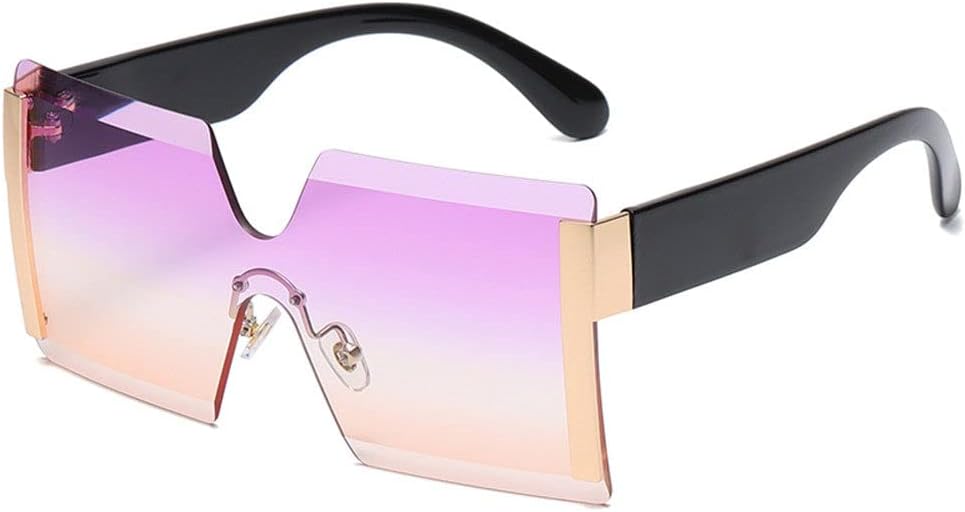 

Большие женские солнцезащитные очки без оправы с плоской верхней частью, винтажные солнцезащитные очки с градиентным покрытием и защитой от УФ-излучения UV400 LANGSER, 9