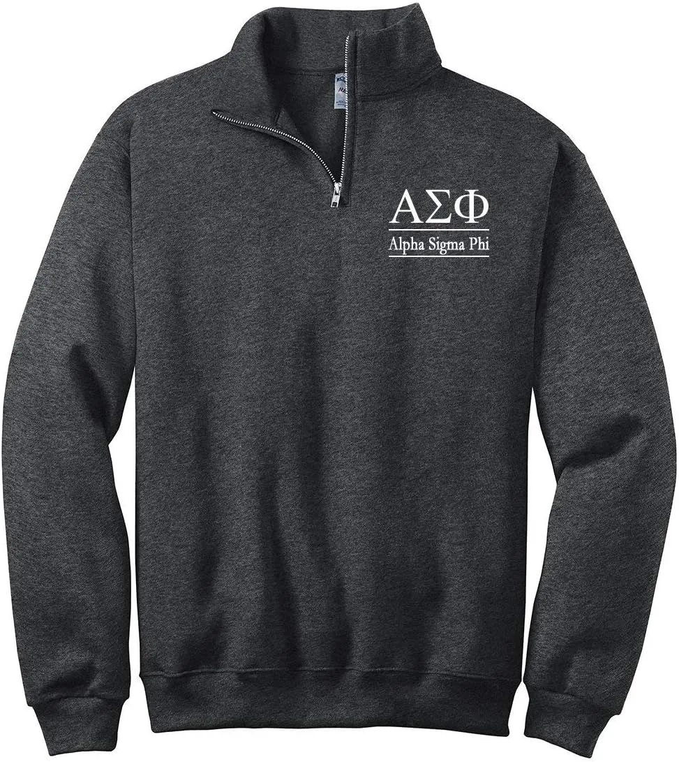 

Толстовка Alpha Sigma Phi с молнией на четверть Sorority Letters Shop