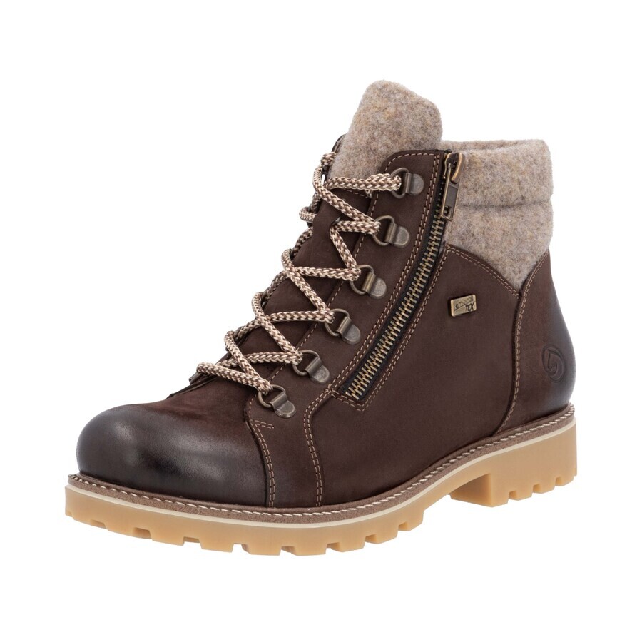Ботильоны на шнуровке REMONTE Lace-Up Ankle Boots D7478, цвет mocha