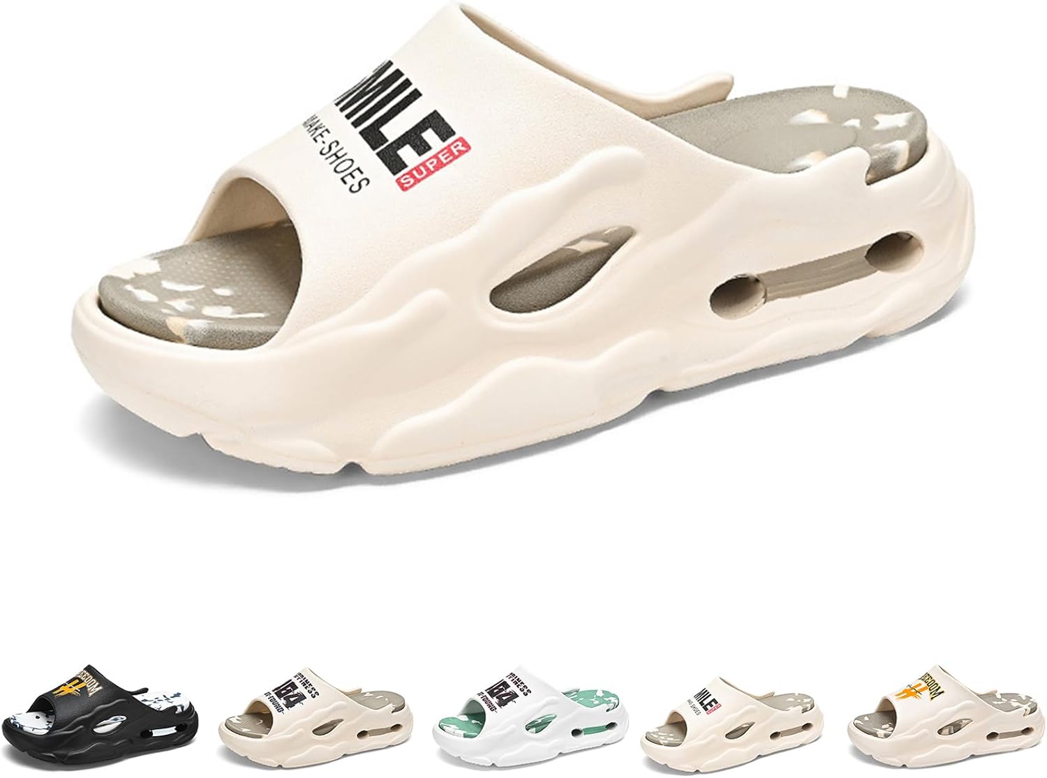 

Мужские модные стильные шлепанцы с открытым носком, дышащие, с мягкой толстой подошвой, удобные, нескользящие, прочные с EVA подошвой, мужская обувь Gezolligheid, хаки