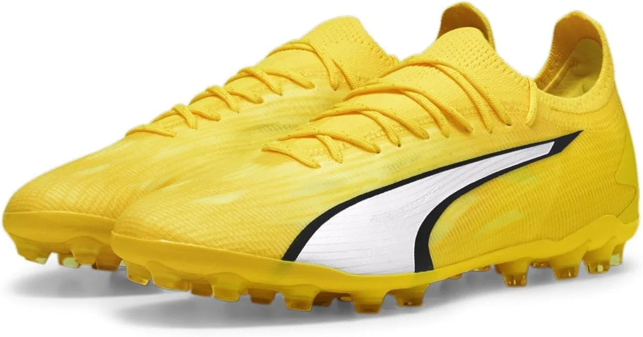 Спортивные кроссовки PUMA Unisex Ultra Ultimate MG, Yellow Black Yellow Blaze Puma White Puma Black