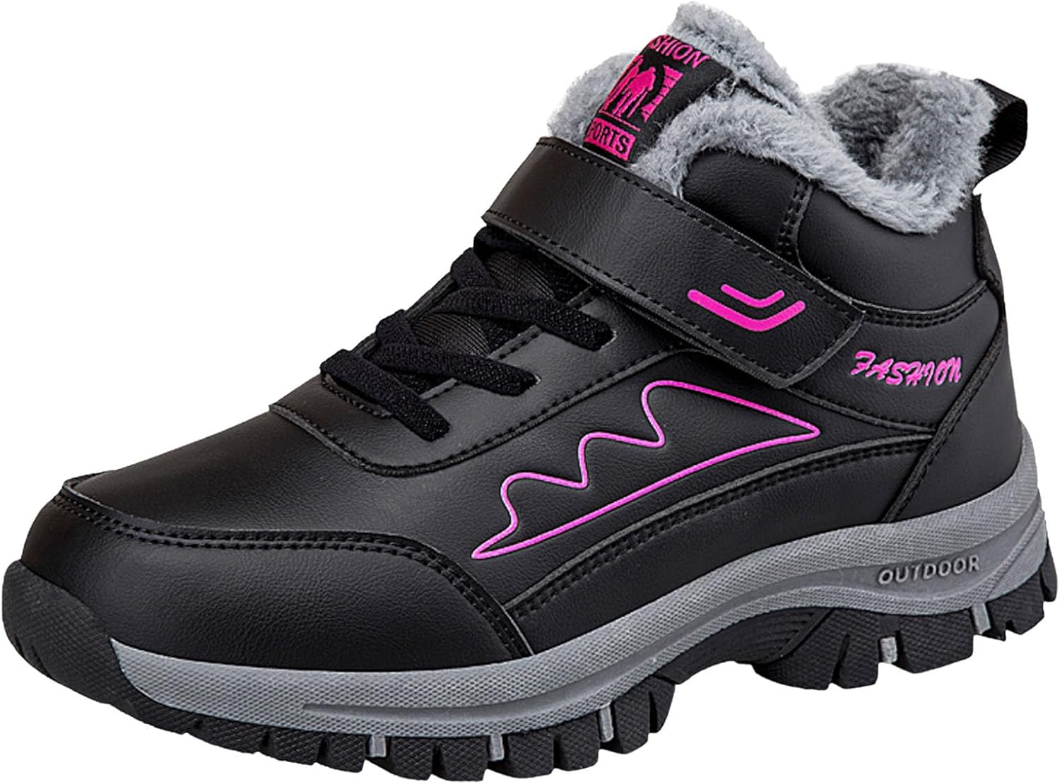 

Мужские и женские зимние ботинки, утепленные флисом, слипоны на щиколотку, легкие ботинки с меховой подкладкой, модные спортивные ходовые туфли Generic, розовый