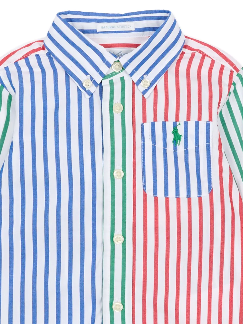 Полосатая рубашка с длинными рукавами Polo Ralph Lauren Kids, белый — фото 3