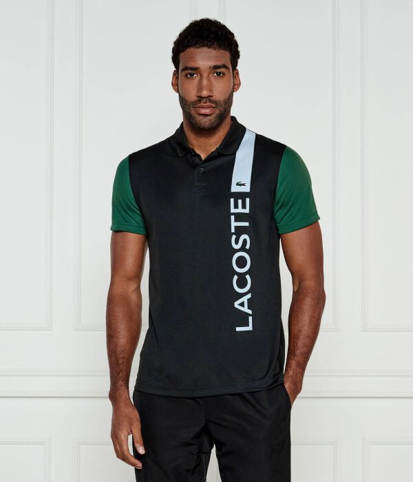 

Футболка поло мужская Lacoste спортивная с принтом, мультиколор