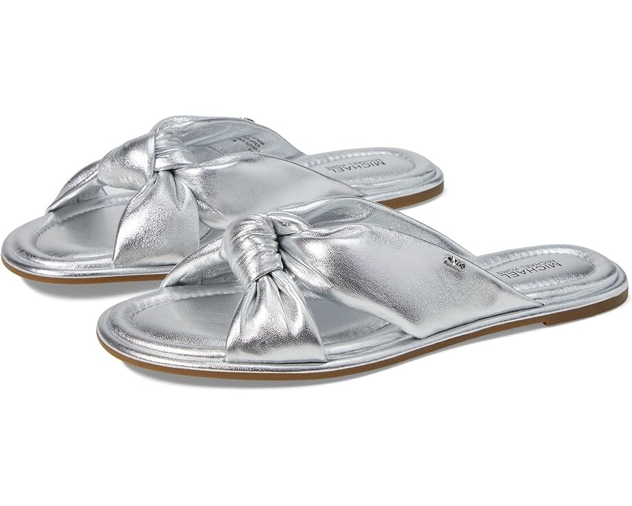 

Сандалии MICHAEL Michael Kors Elena Flat Slide, серебряный