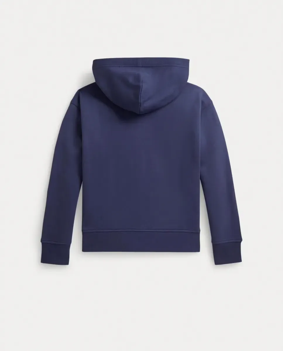 Унисекс толстовка с капюшоном из флиса с логотипом Polo Ralph Lauren, темно-синий — фото 2