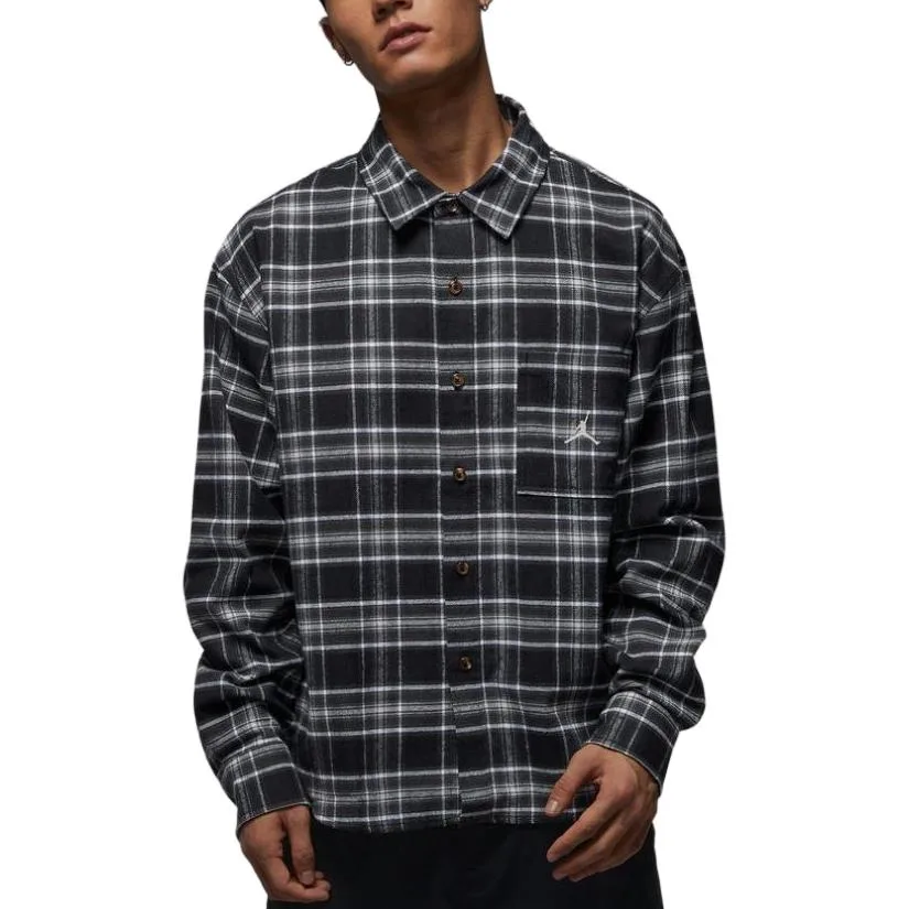 Фланелевая рубашка с длинным рукавом As M J BRK GFX Jordan, черный белый
