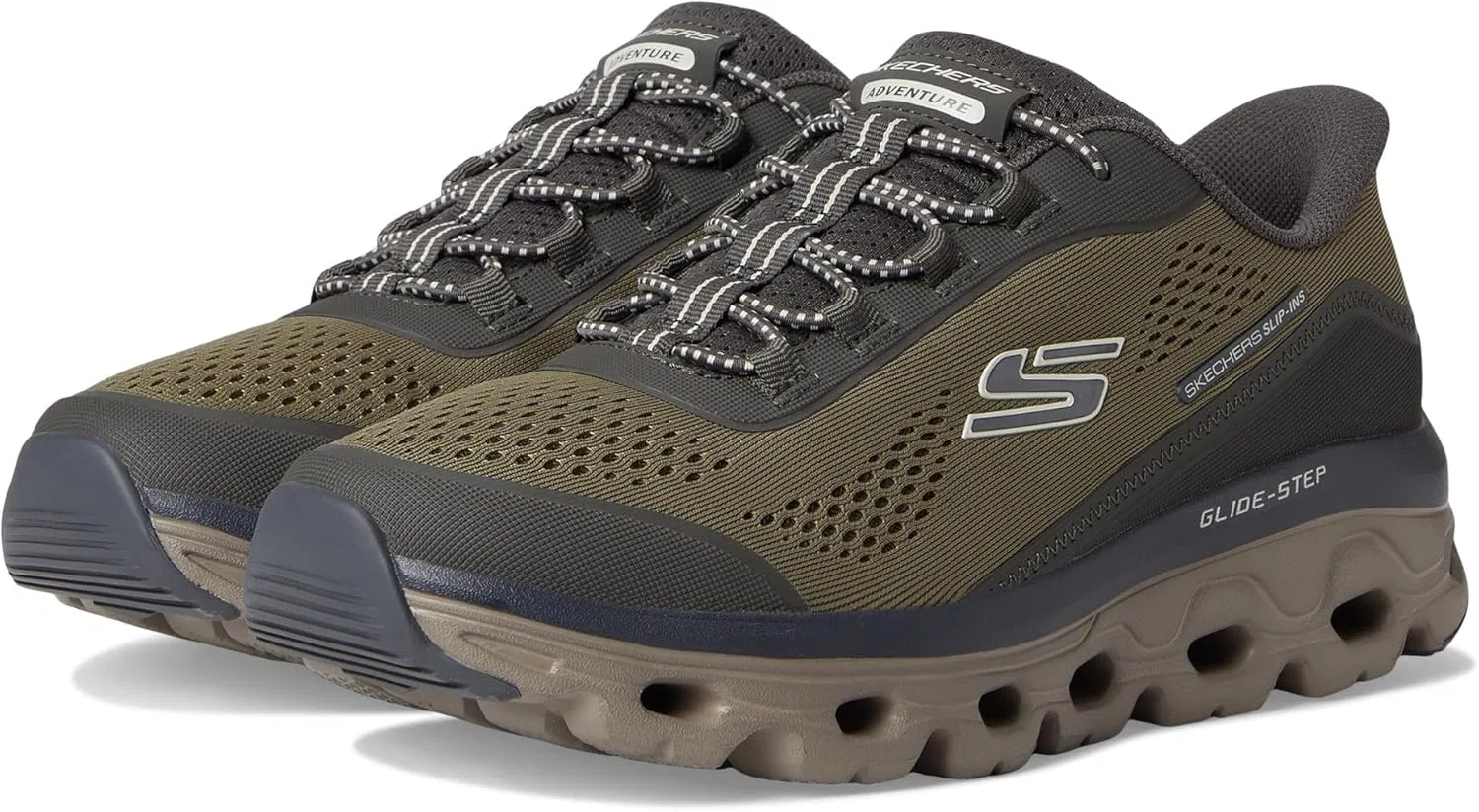 Слипоны Skechers Herren Gleit-Step-Sohle, Freihändiger, Olive Leaf For Me Leaf It To Me — фото 2