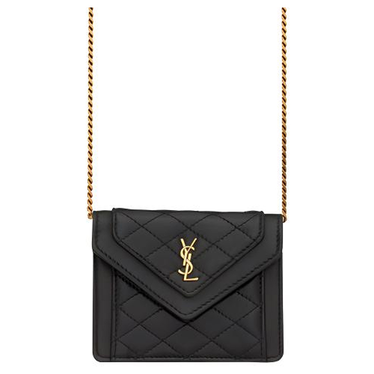 

SAINT LAURENT Сумка из ягненка с цепочкой, через плечо, на плечо женская черная