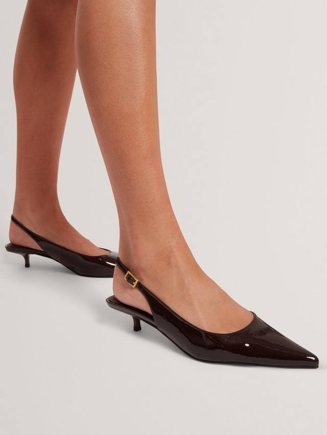 KITIY Slingback кожаные туфли на низком каблуке Ted Baker, Burgundy — фото 2