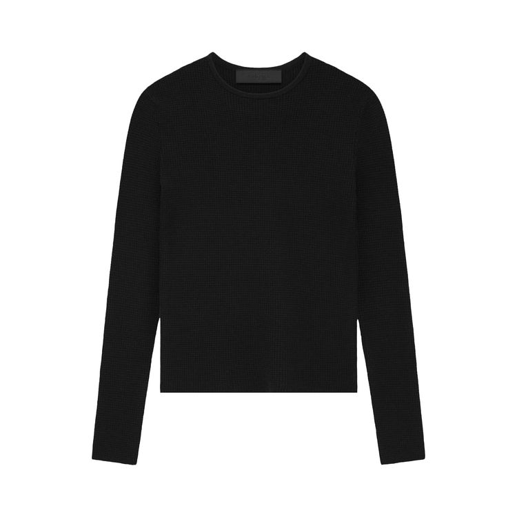 

Свитер Fear of God Essentials Waffle Fitted Long Sleeve Sweater 'Black', черный
