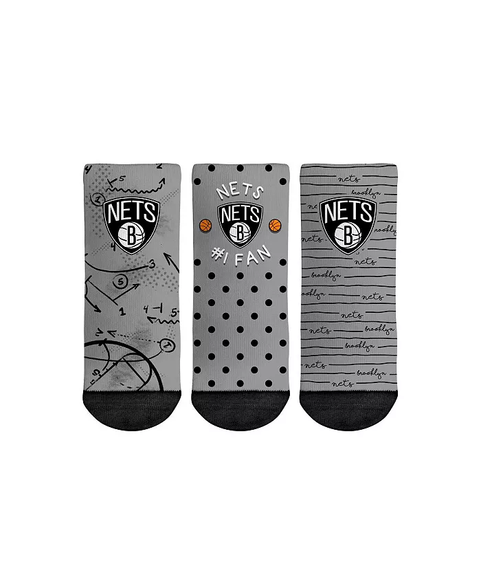 

Детские носки Rock Em Socks Brooklyn Nets #1 Fan, набор из 3 пар, унисекс Rock 'Em