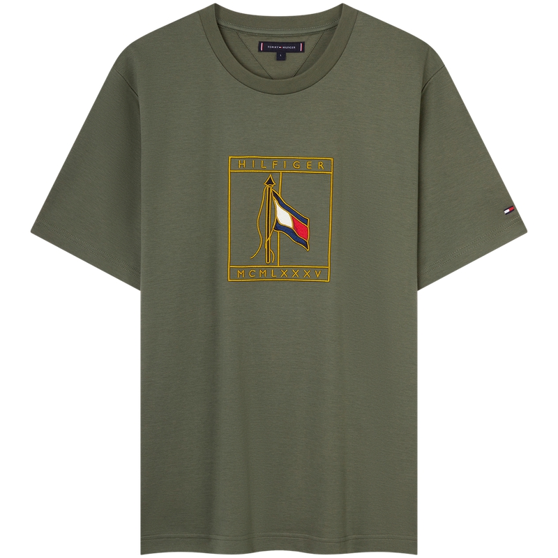 

Футболка мужская с круглым вырезом Moderate Tommy Hilfiger, оливковый зеленый pli