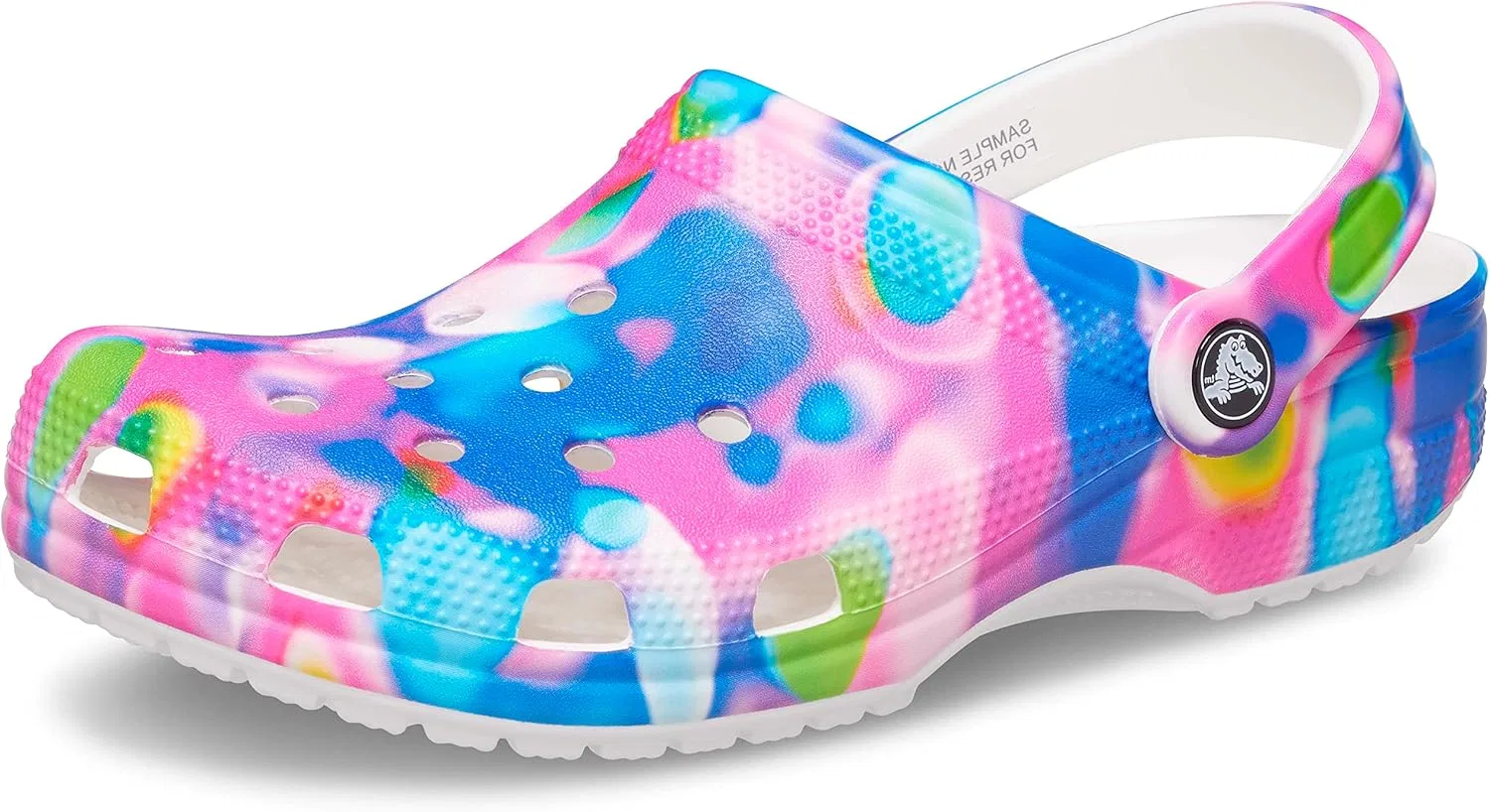 Crocs Унисекс, мужские и женские классические сабо с принтом тай-дай, удобные повседневные слипоны для воды, White Pink
