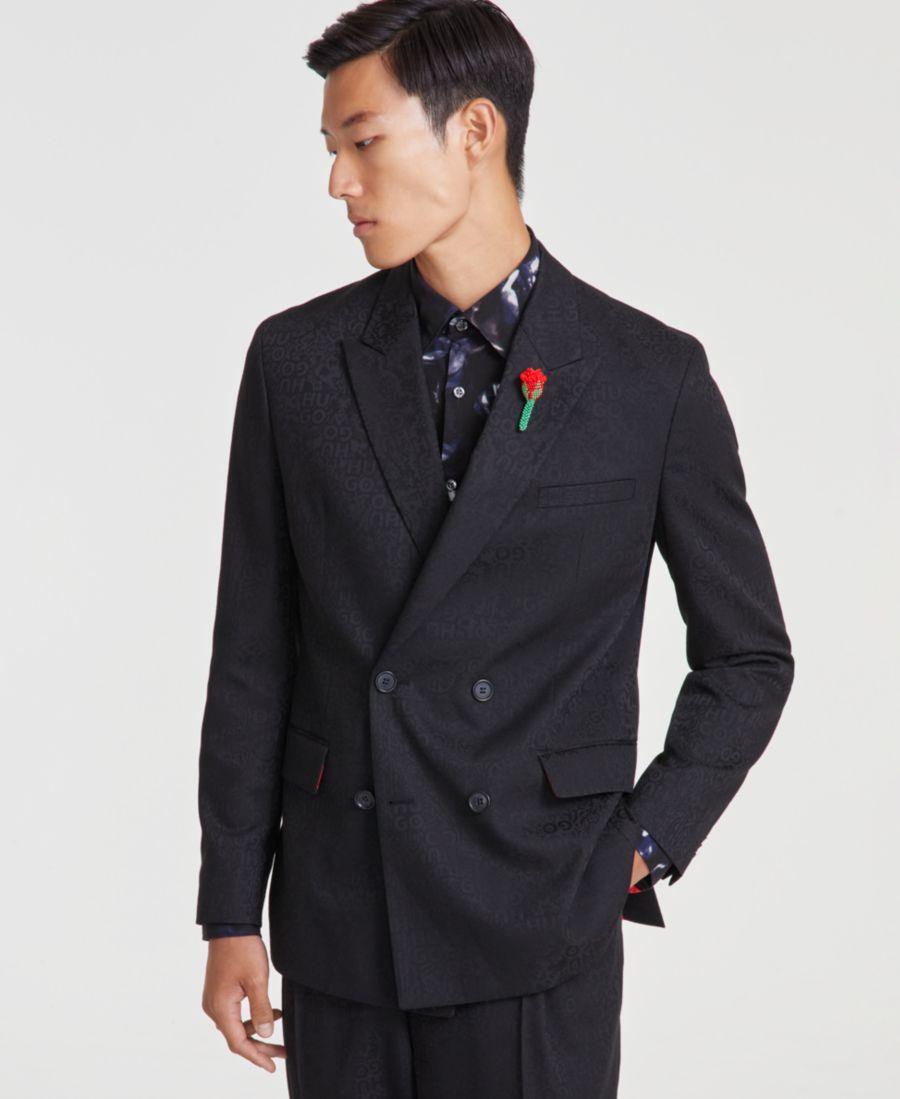 

Мужской двубортный костюм современного кроя, отдельный пиджак Hugo Boss, Black