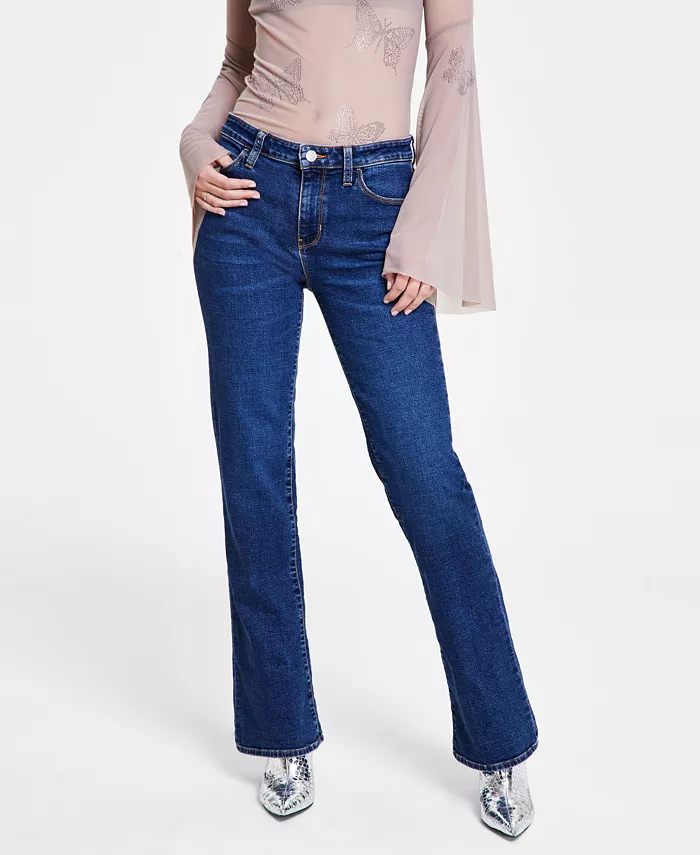 

Женские джинсы-клеш с потертостями спереди GUESS, синий
