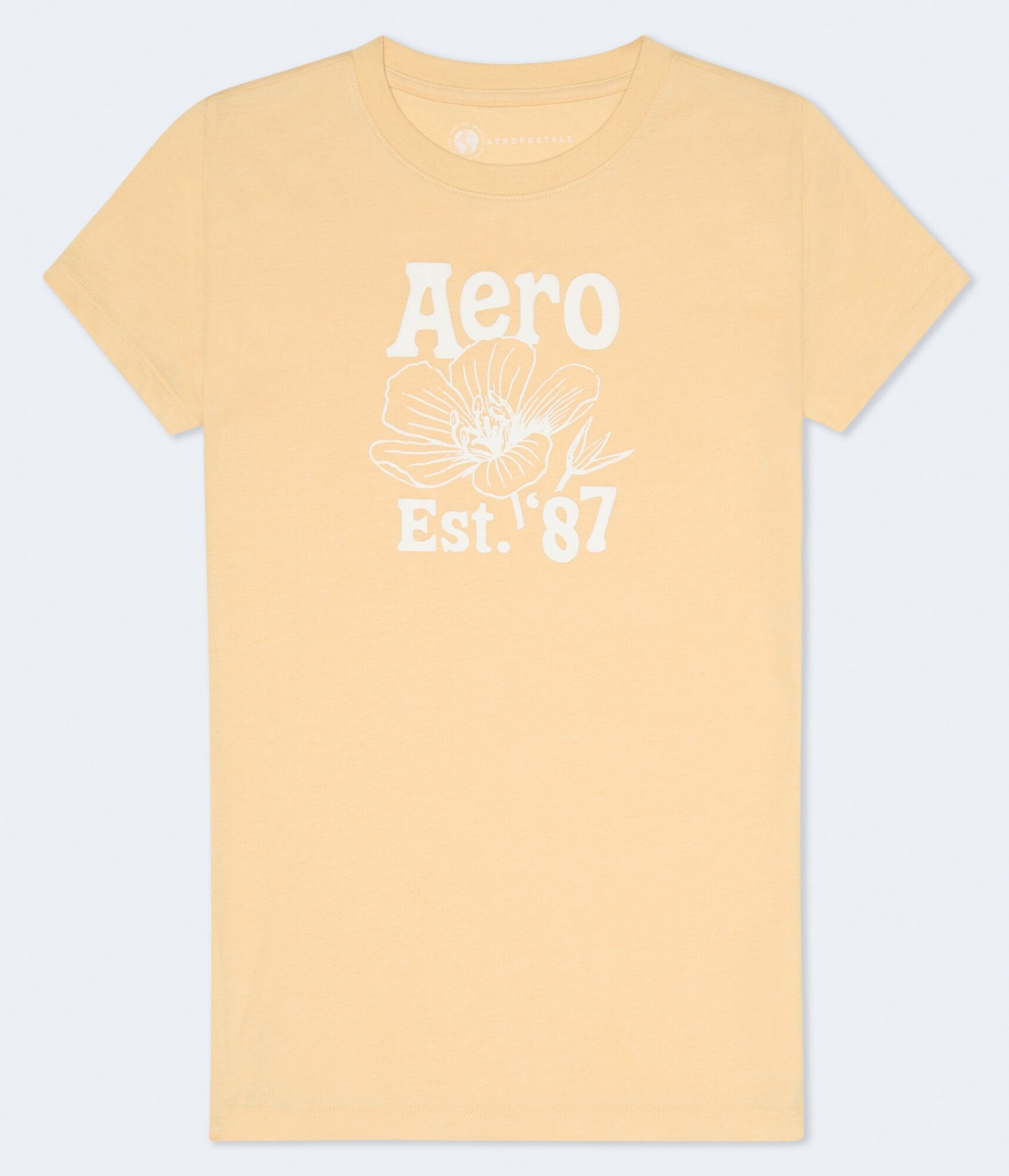 

Футболка Aeropostale '87 с цветочным принтом, светло-желтый