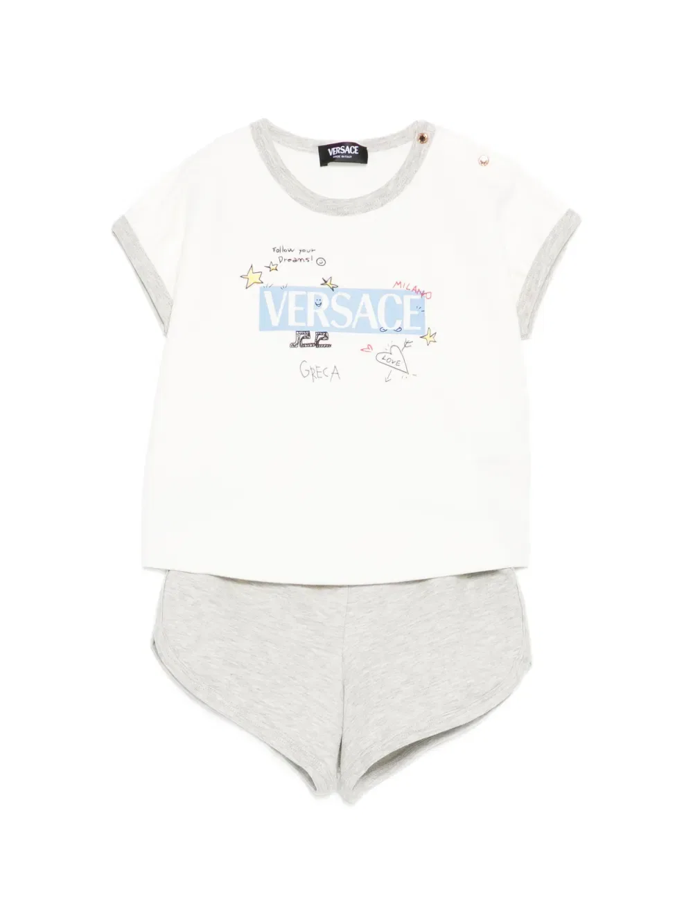 Детская одежда с графическими принтами Versace Kids, белый