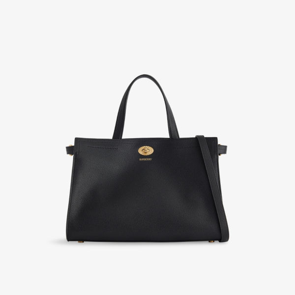 

Кожаная сумка-тоут Cotswolds small Burberry, черный