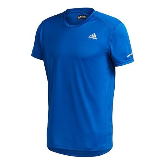 

Футболка с логотипом печать бег спорт мужской Adidas, синий