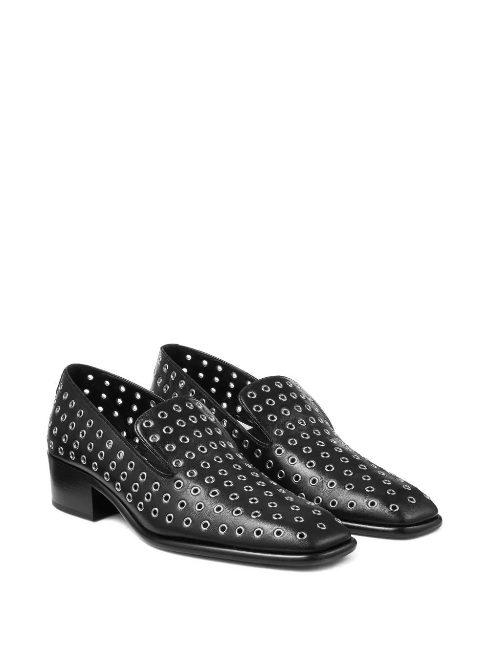 Лоферы Eliot на каблуке 45 мм с люверсами Jimmy Choo, черный — фото 2