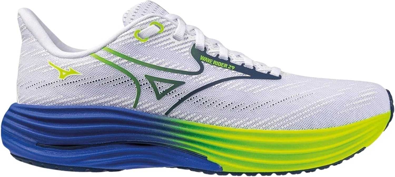 Кроссовки Mizuno Wave Rider 29 для бега, мужские, цвет: синий/белый/желтый