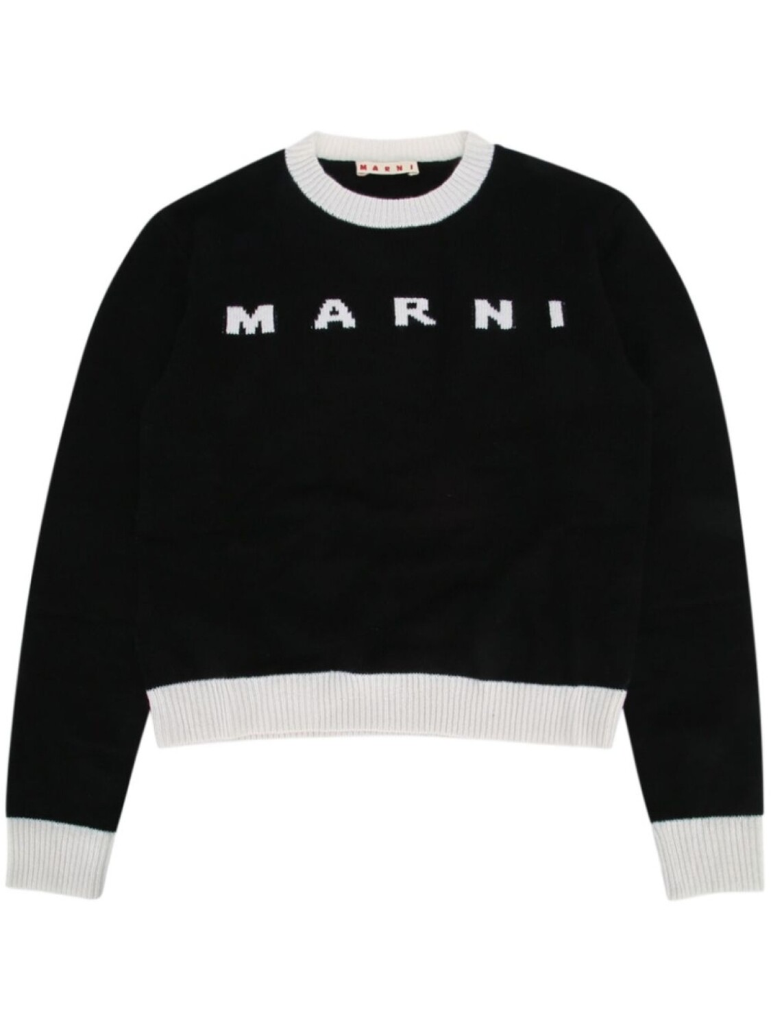 

Свитер с логотипом-интарсией Marni Kids, черный