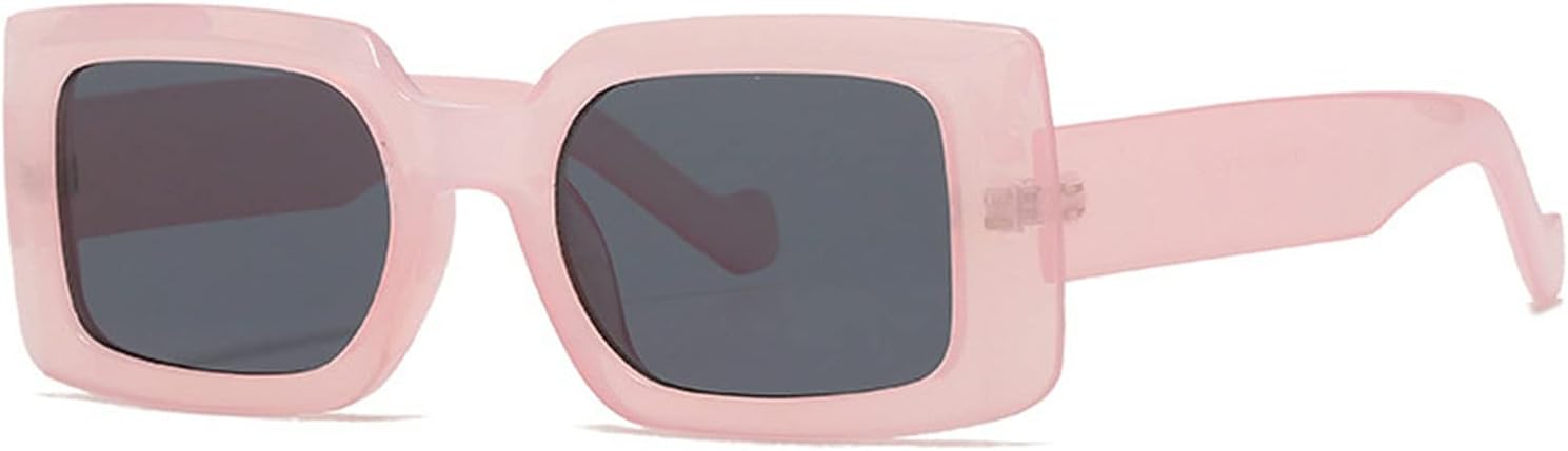 

Ретро-модные прямоугольные солнцезащитные очки для женщин и мужчин, квадратные солнцезащитные очки, винтажные панк-очки, сексуальные красные очки с леопардовым принтом, в футляре mincl, Pink&gray