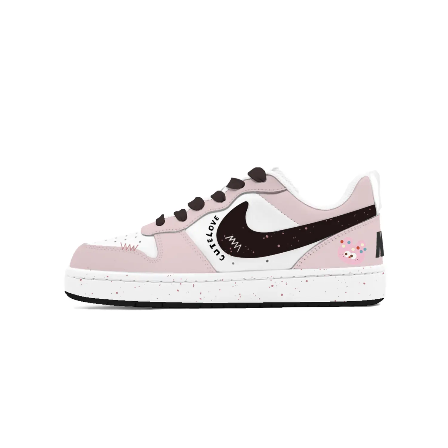 

Nike Детские кроссовки для скейтбординга Court Borough Monster Journal Low Top, розовые, для подростков