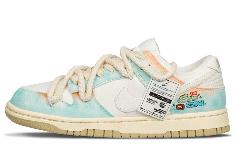 

Кроссовки Nike Dunk Skateboard Shoes Women's Low-Top Blue/orange/beige