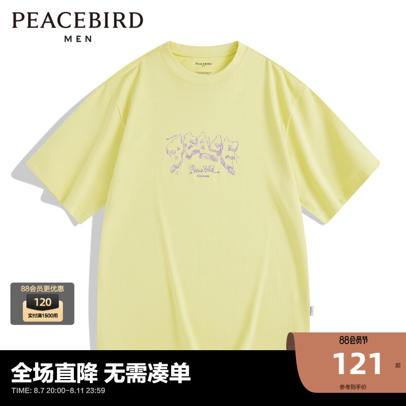 

Футболка мужская Peacebird с принтом, желтый