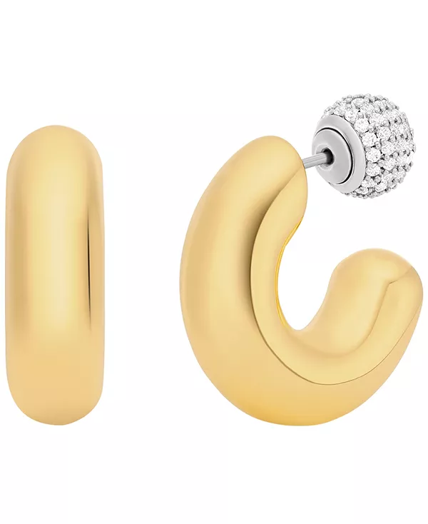 

Золотистые двусторонние серьги-кольца Michael Kors, gold