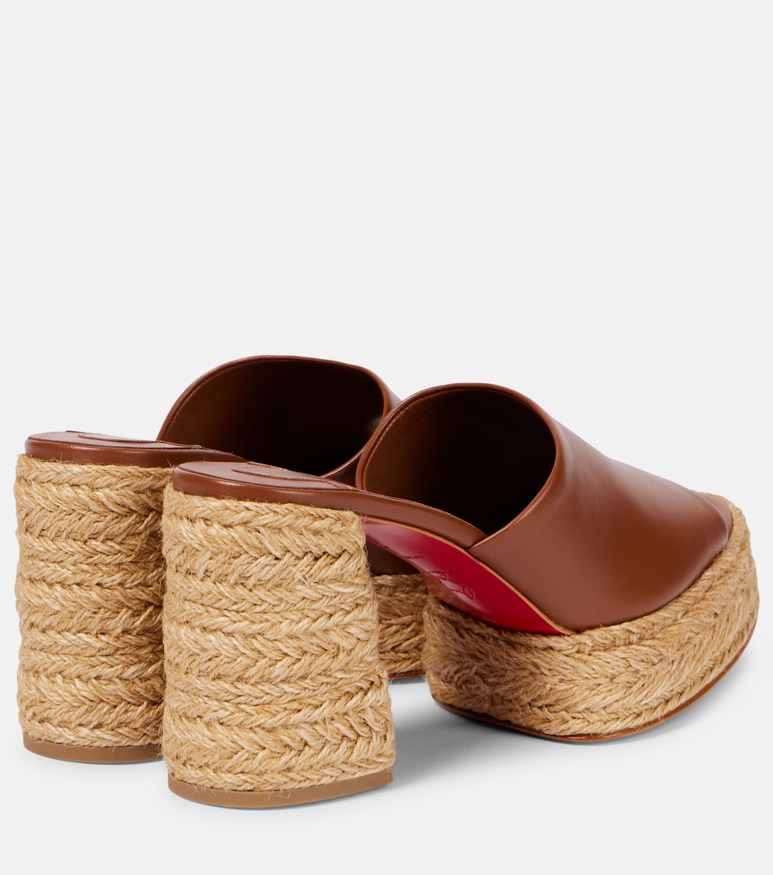 Калякала 85 кожаные мюли на платформе Christian Louboutin, Cuoio/Lin Cuoio — фото 2