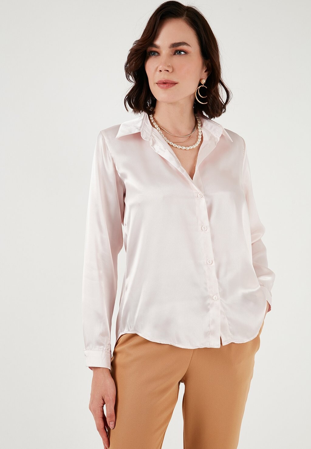 

Блуза на пуговицах Regular Fit LELA, бежевый