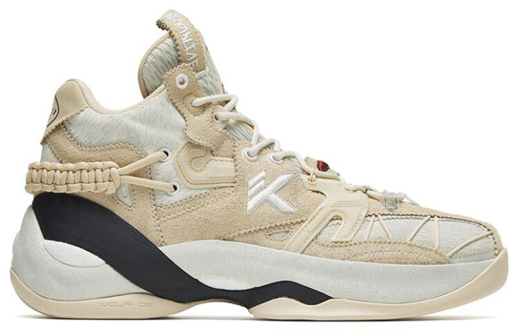 Кроссовки Anta KT7 Basketball, бежевый/белый/черный — фото 2