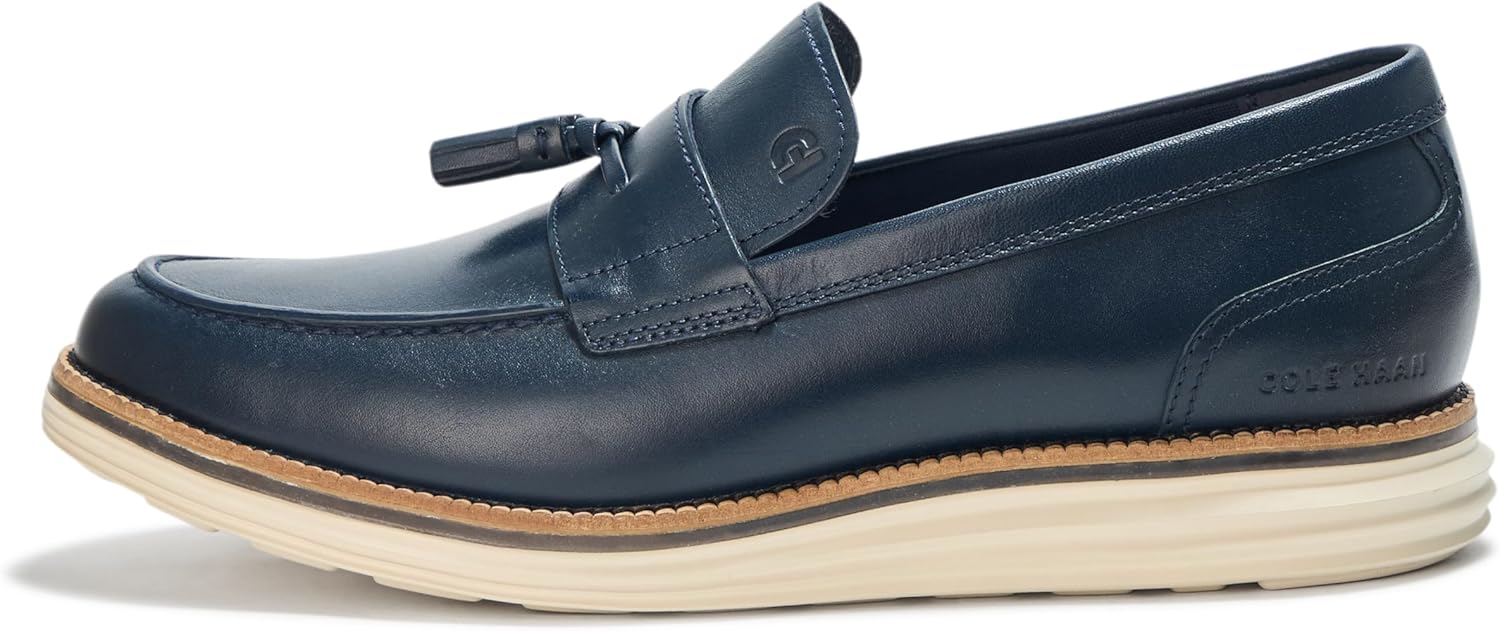 Мужские лоферы Cole Haan Originalgrand Meridian с кисточками, слоновая кость/темно-синий — фото 2