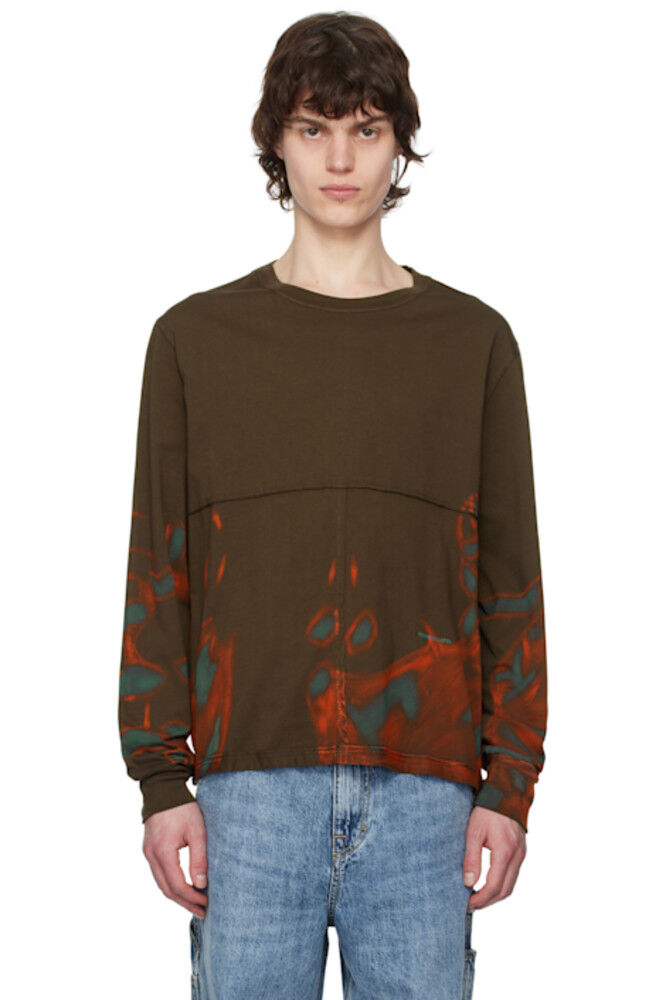 

Коричневая футболка с длинным рукавом Eckhaus Latta