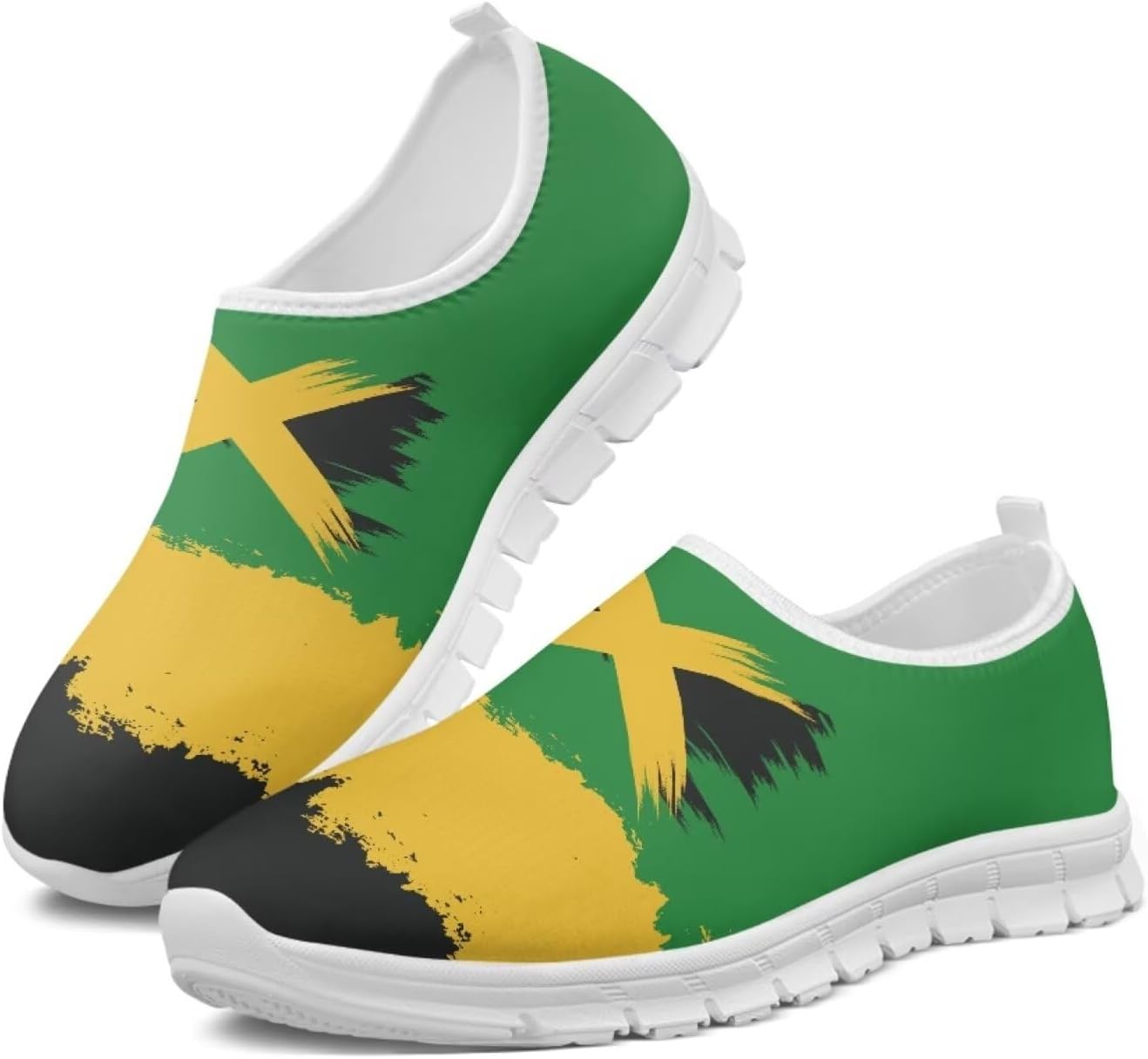 

Мужские слипоны Howilath с принтом флага, повседневные кроссовки для бега, мокасины с противоскользящей подошвой из ЭВА, Jamaican Flag