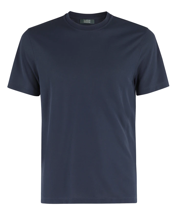 

Синяя футболка с короткими рукавами и открытым воротником Zanone, синий