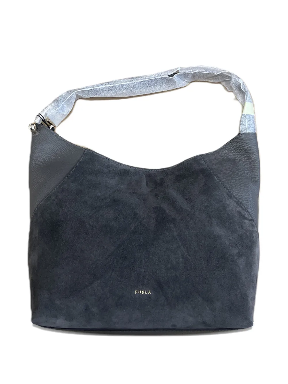 

Сумка-тоут из замши в стиле хобо Furla, серый