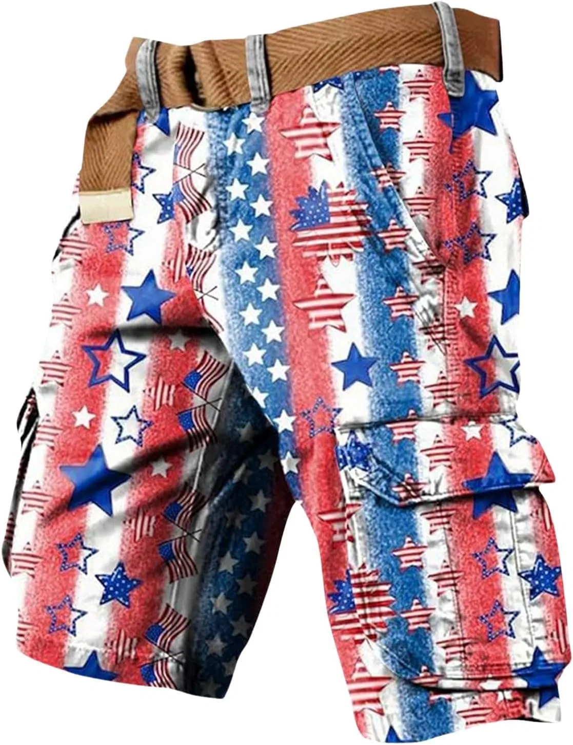 Шорты карго мужские, American Flag, 250 Anniversary, цвет #C04-red