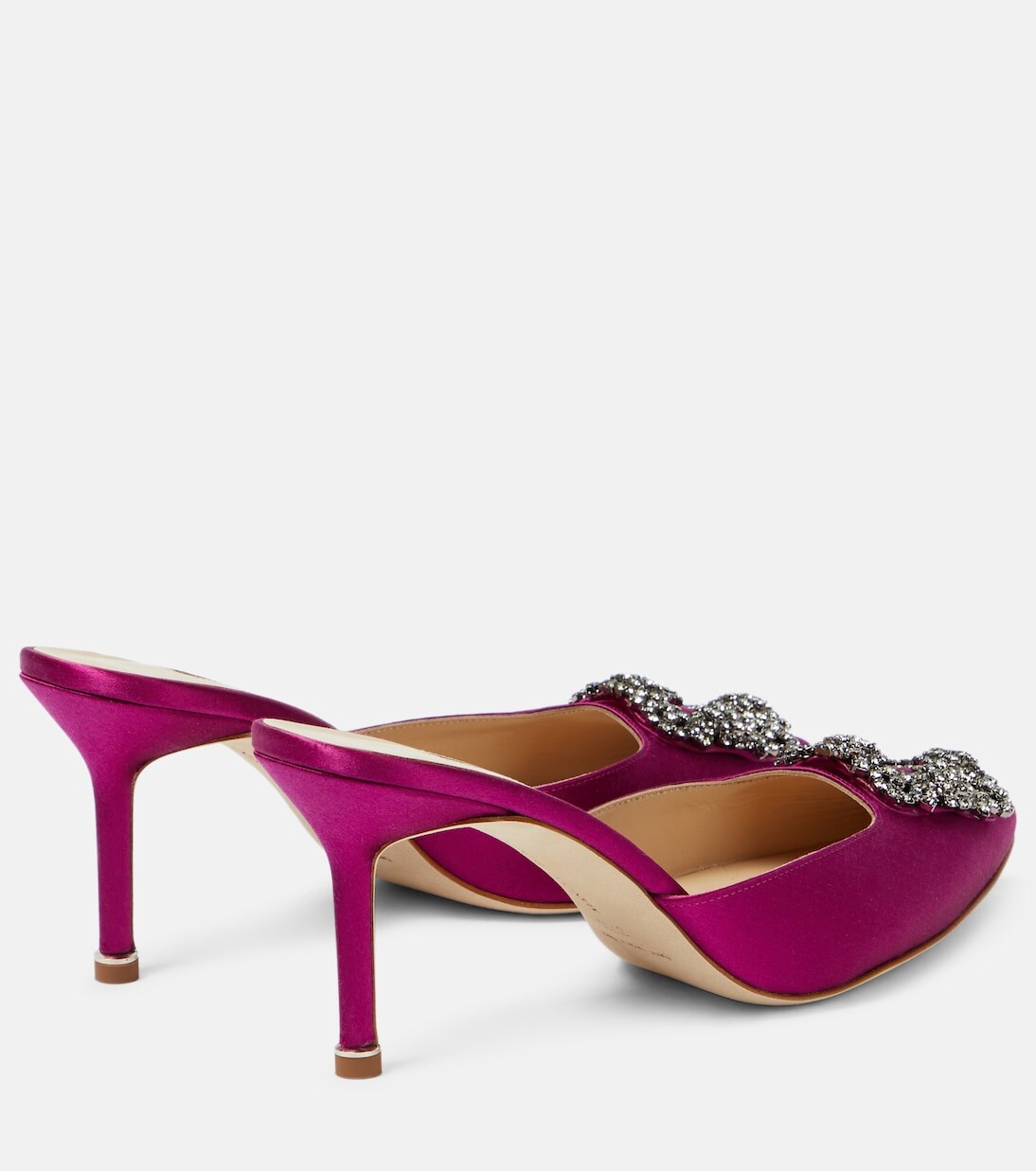 Атласные туфли-мофели hangisimu 70 с декором Manolo Blahnik, фиолетовый — фото 3
