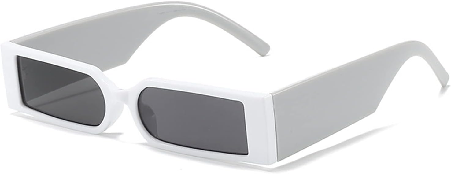 

Солнцезащитные очки в маленькой оправе для мужчин и женщин в стиле хип-хоп, для активного отдыха, спорта, вождения, поездок на работу, декоративные солнцезащитные очки Generic, White