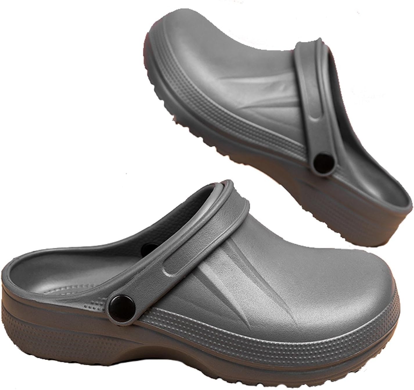 

Сабо Meidiastra Unisex EVA: женские водонепроницаемые, легко моющиеся садовые туфли, мужские нескользящие пляжные сандалии, повседневная обувь без шнурков, серый