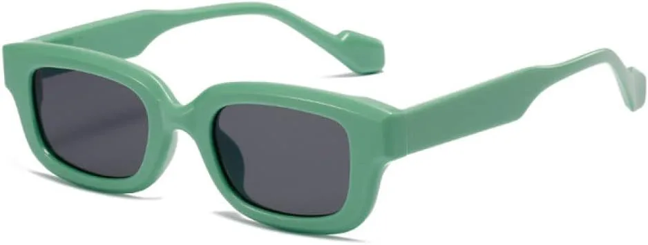 

Солнцезащитные очки ретро-размера, маленькие, прямоугольные, женские, конфетные цвета, защита от УФ-излучения UV400, квадратные, мужские generic, Green Grey